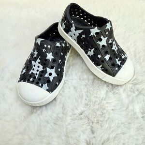 Native Kids Black and White Star Sneakers